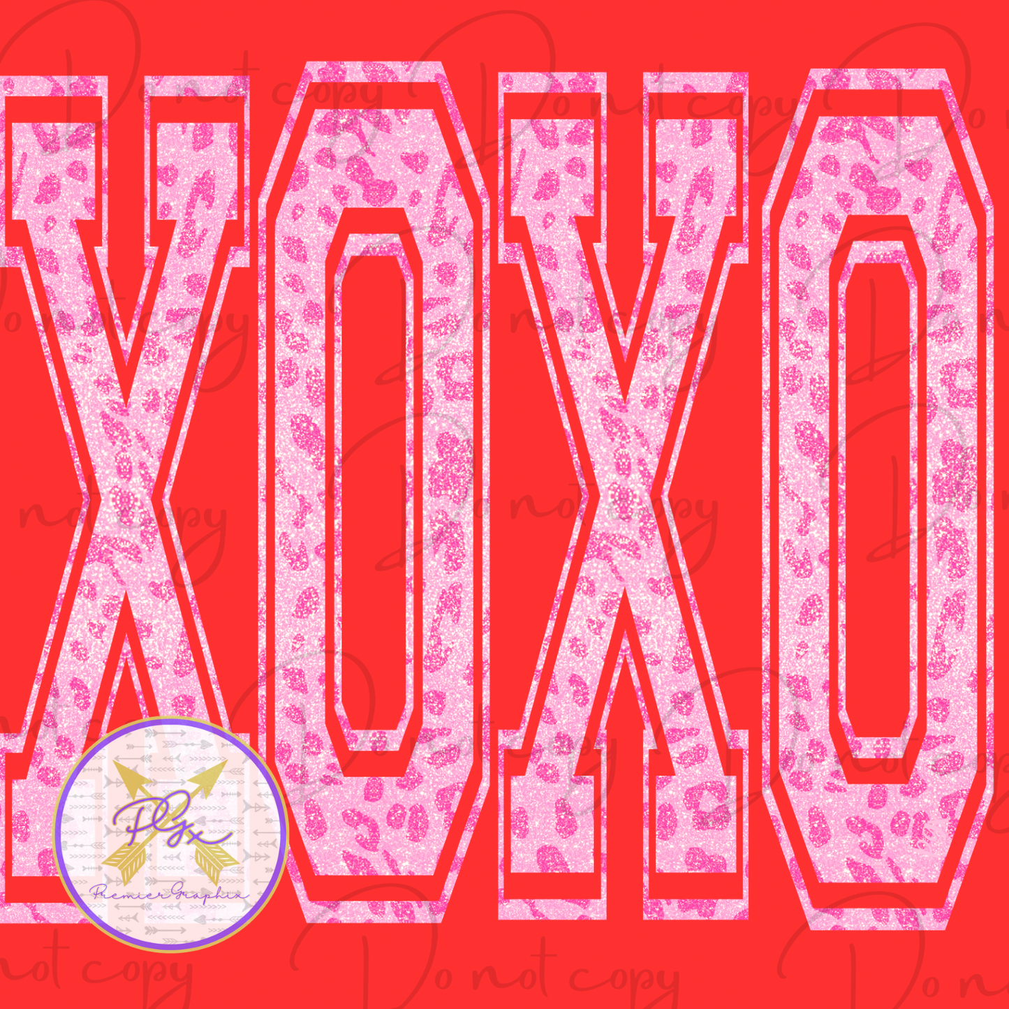 XOXO PINK LEOPARD VARSITY LETTER