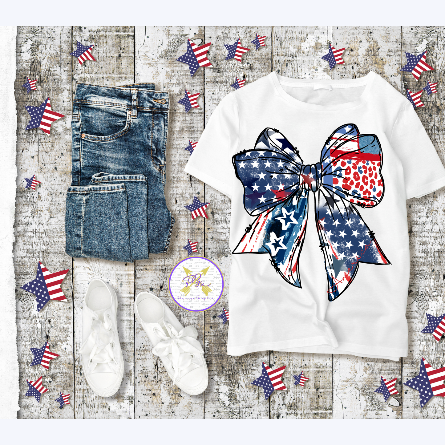America Patchwork Coquette Bow Instant Download