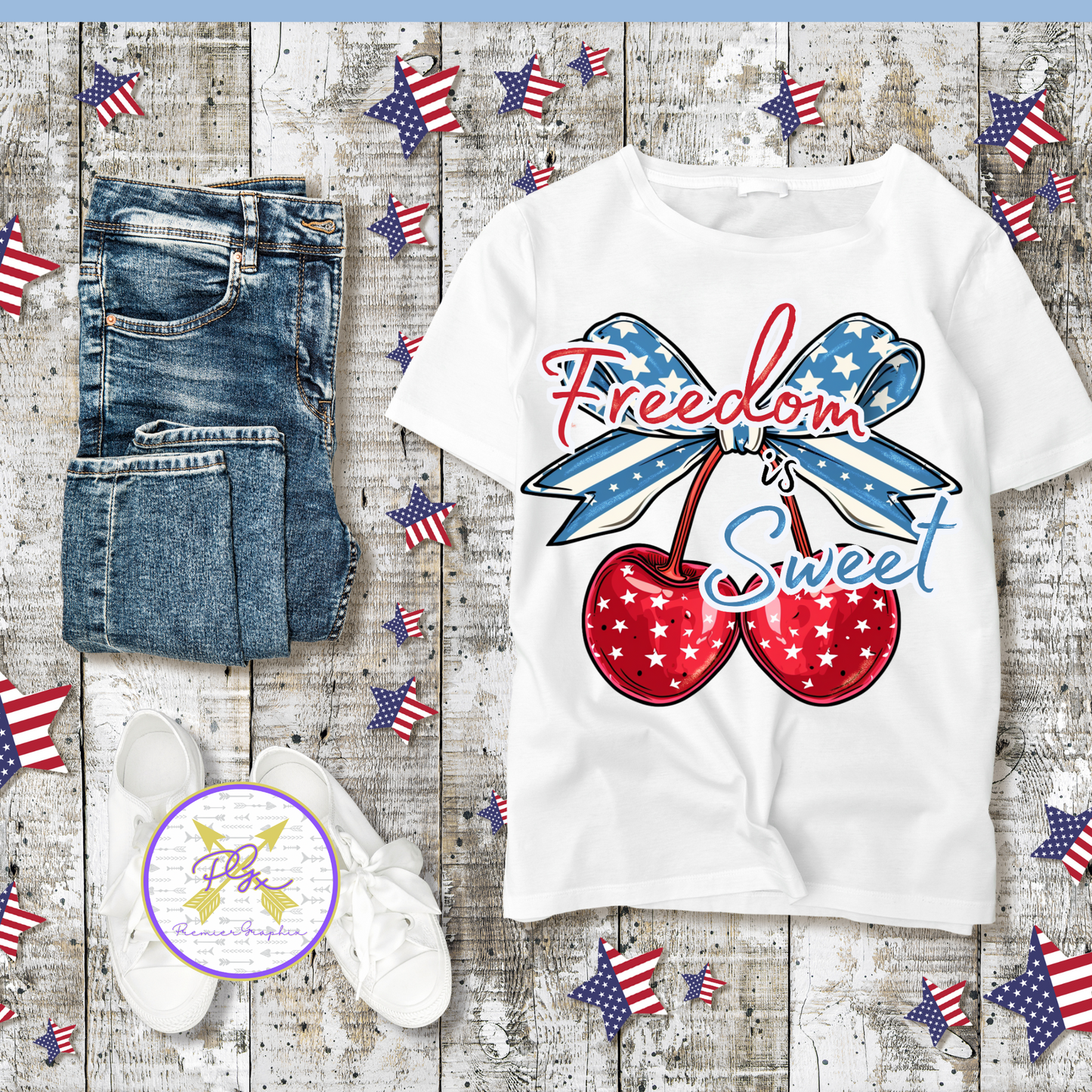 Freedom is Sweet Cherries RWB Instant Download