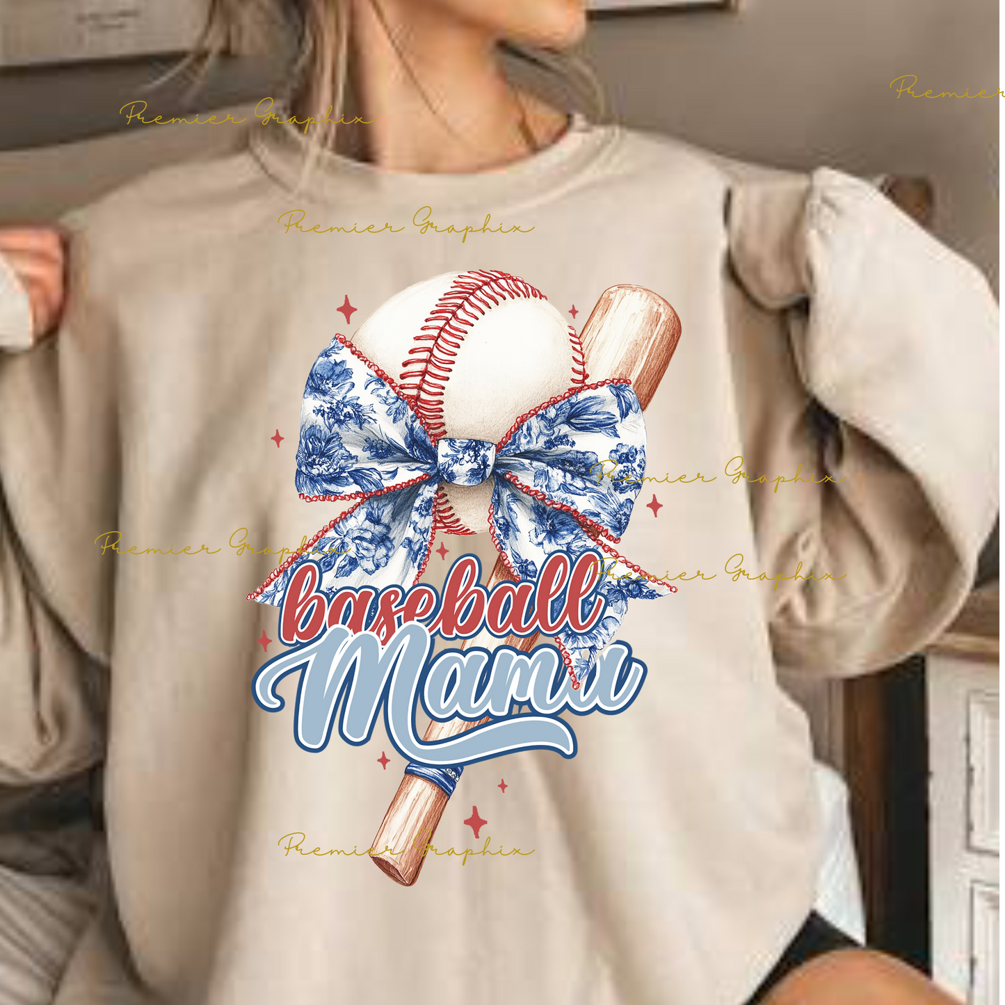 Baseball Mama Chinoiserie Transfer