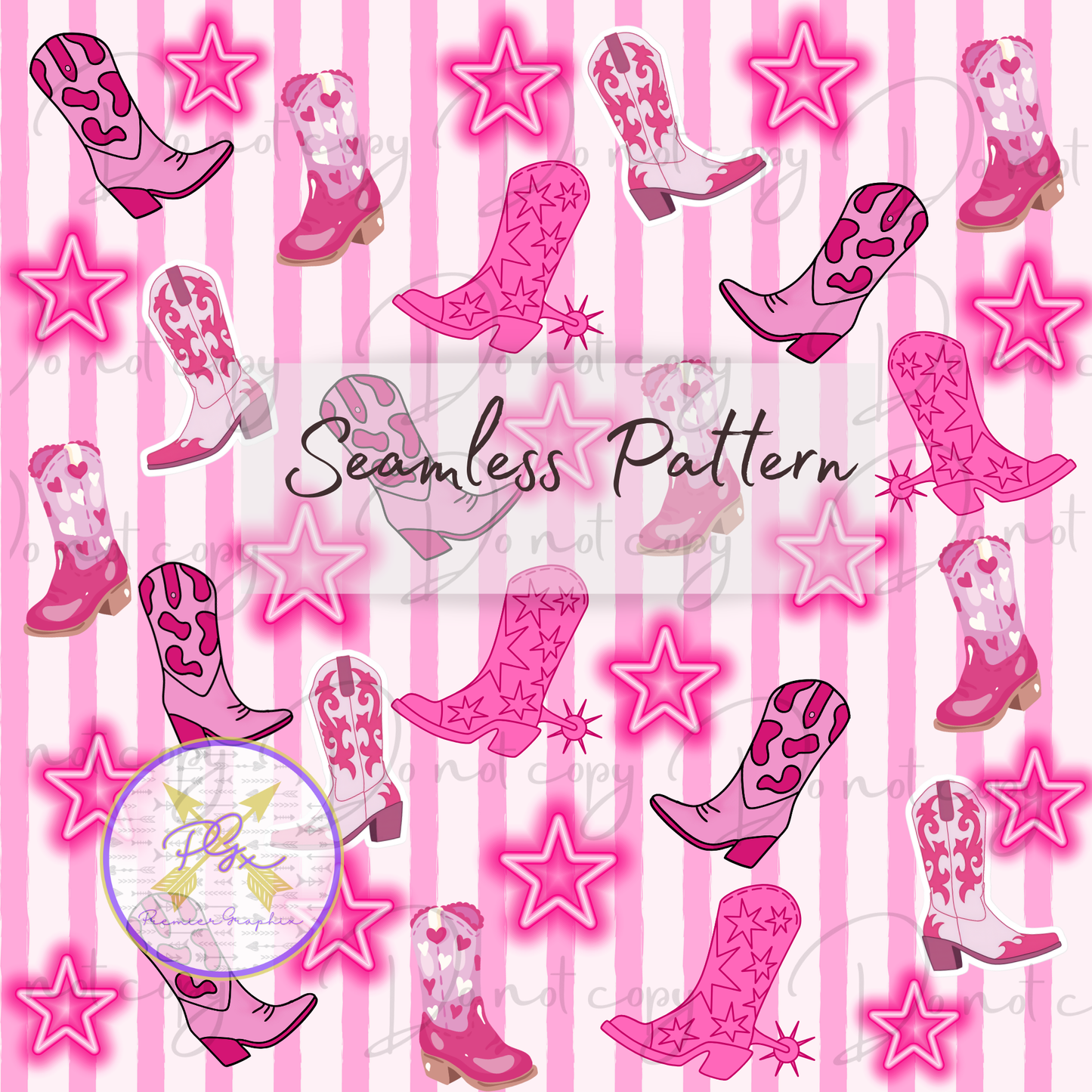 SEAMLESS PATTERN PINK BOOTS DIGITAL DOWNLOAD