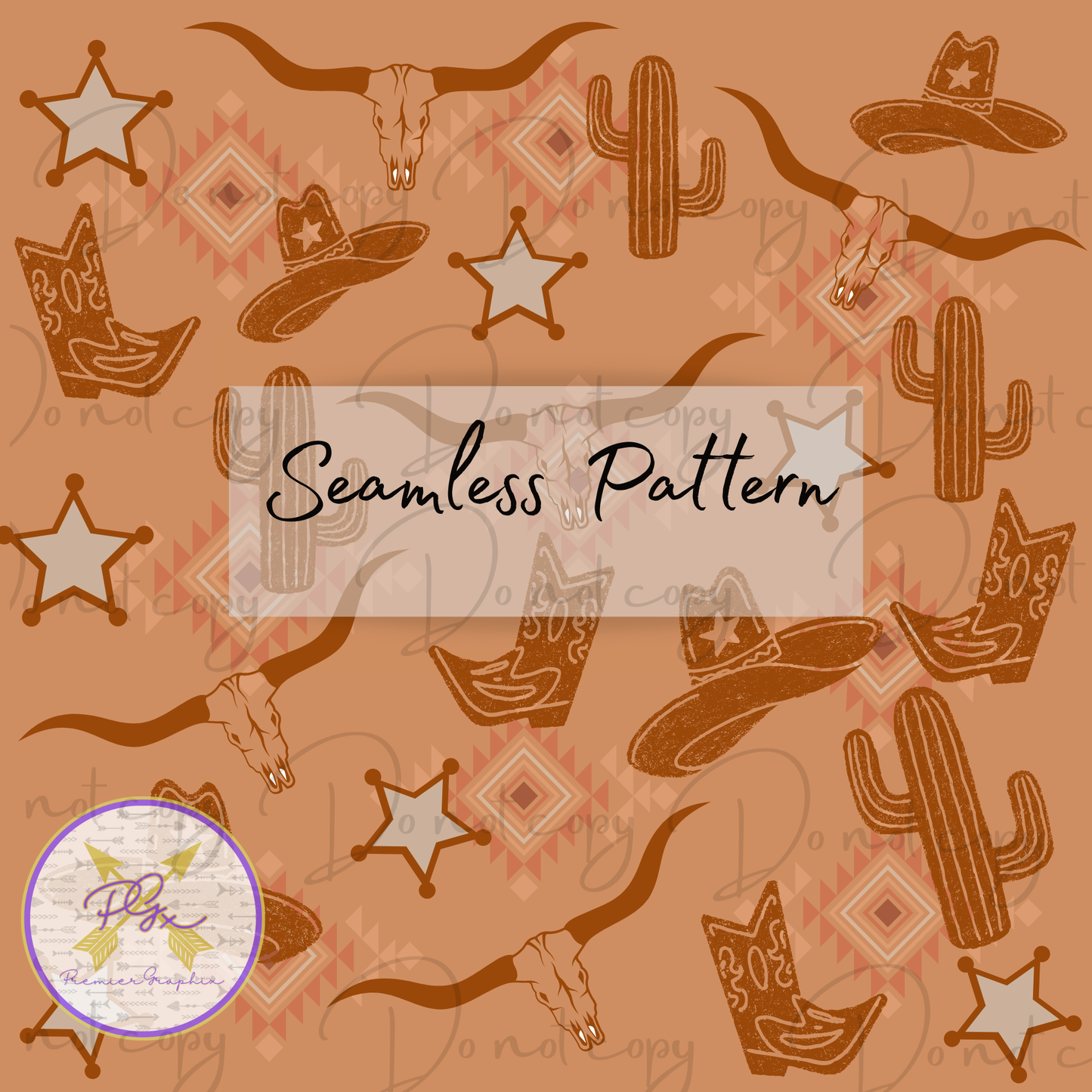 SEAMLESS PATTERN DESERT WESTERN DIGITAL DOWNLOAD