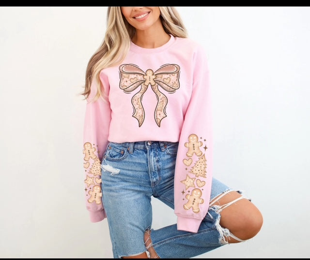 Gingerbread Coquette Bow Transfer w/double sleeve