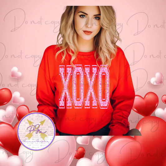 XOXO PINK LEOPARD VARSITY LETTER