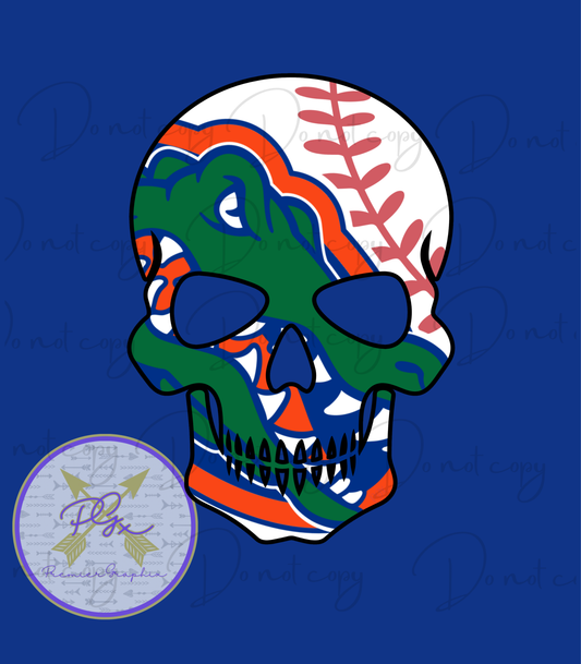 Gator Baseball Skull Digital Download