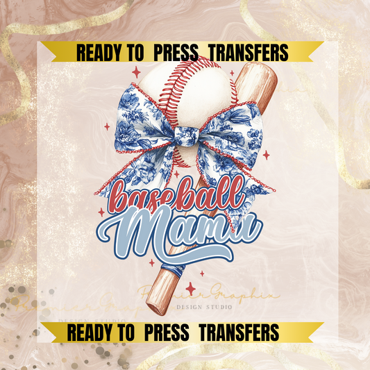 Baseball Mama Chinoiserie Transfer
