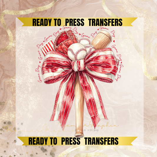 Baseball Game Day Coquette Transfer