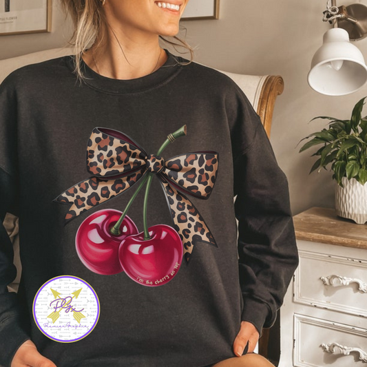 Cherry On Top Leopard Bow Instant Download