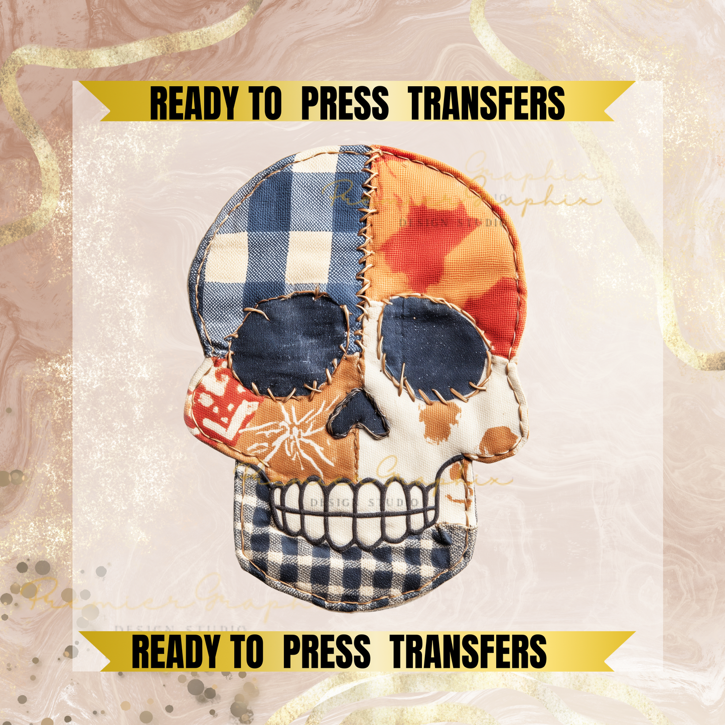 Skull Patchwork Oversized Transfer