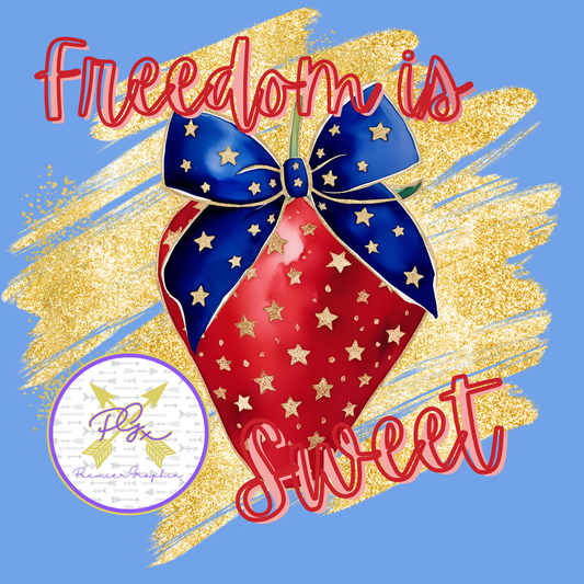 Freedom is Sweet Strawberry RWB  Instant Download