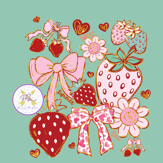 Sweet Summer Time Strawberries Instant Download