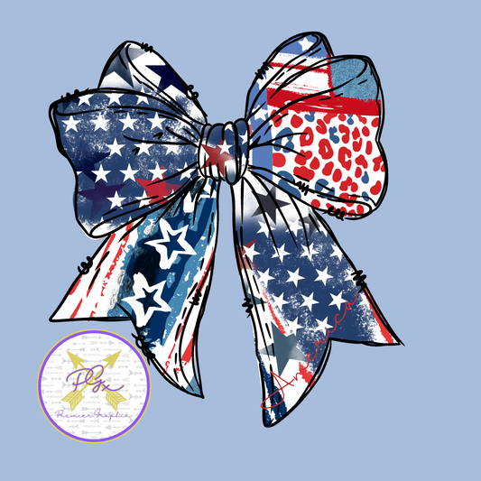 America Patchwork Coquette Bow Instant Download