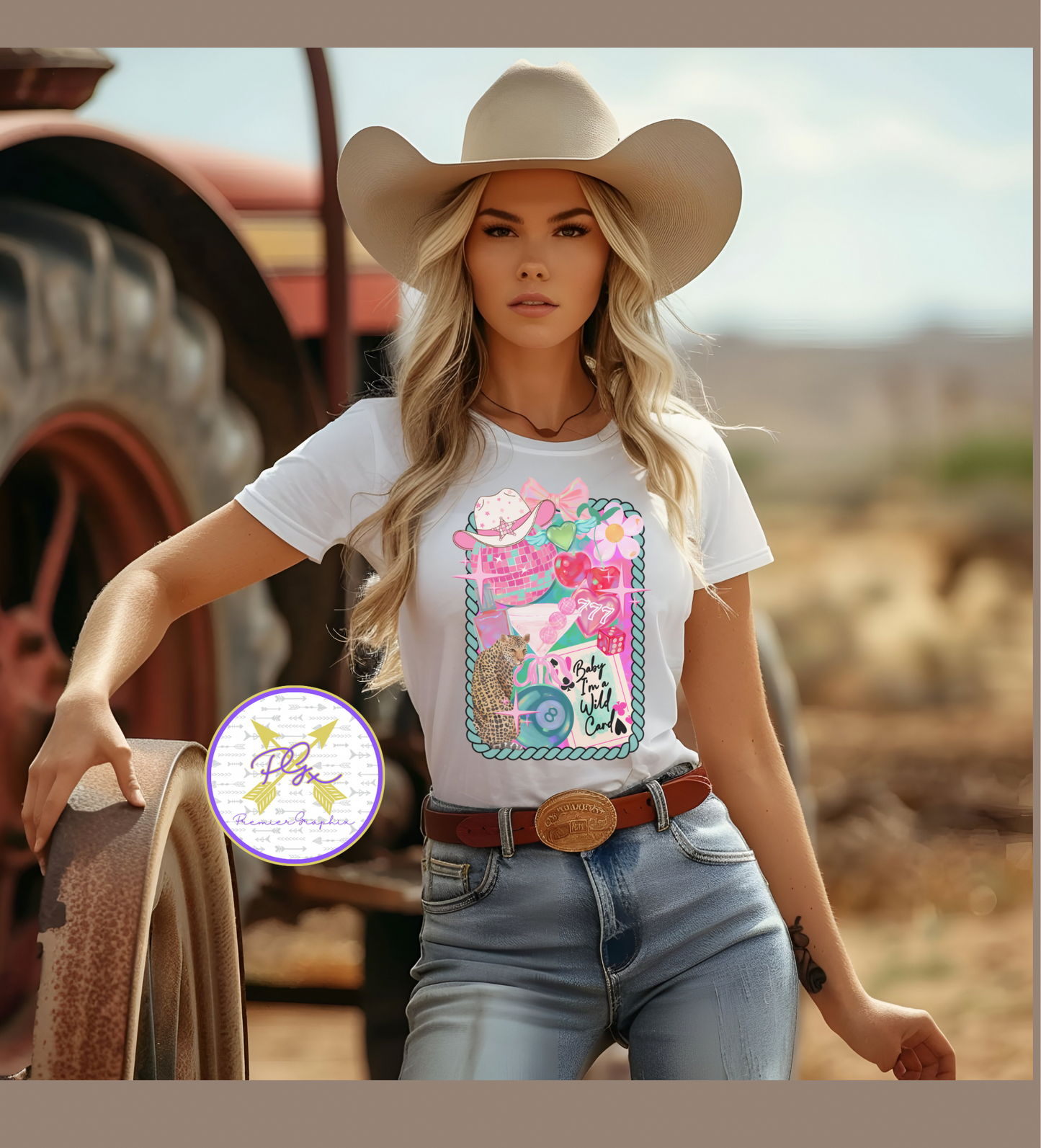 PINK WILD CARD GRAPHIC T-SHIRT
