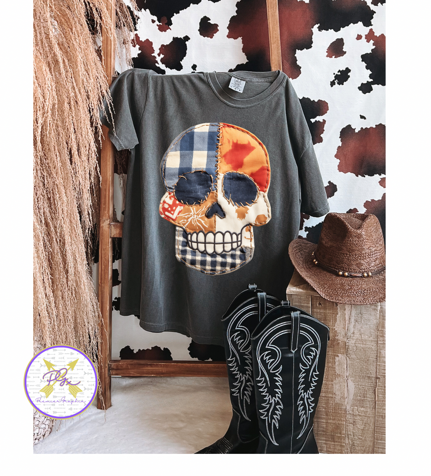 Skull Patchwork Oversized Transfer