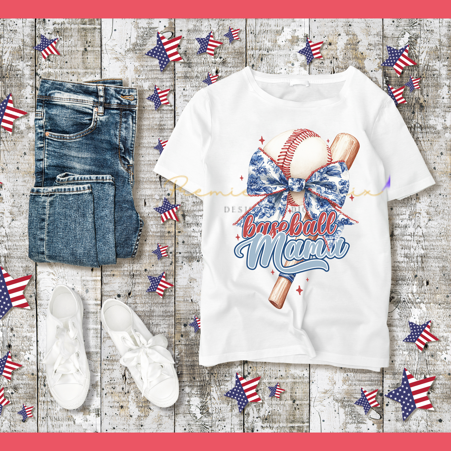Baseball Mama Chinoiserie Transfer