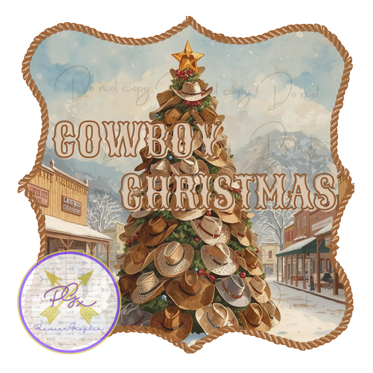Cowboy Hat  Christmas Tree Digital Download