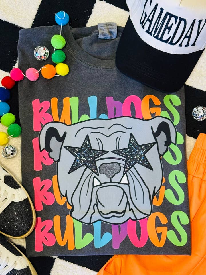 BULLDOGS NEON MASCOT TEE