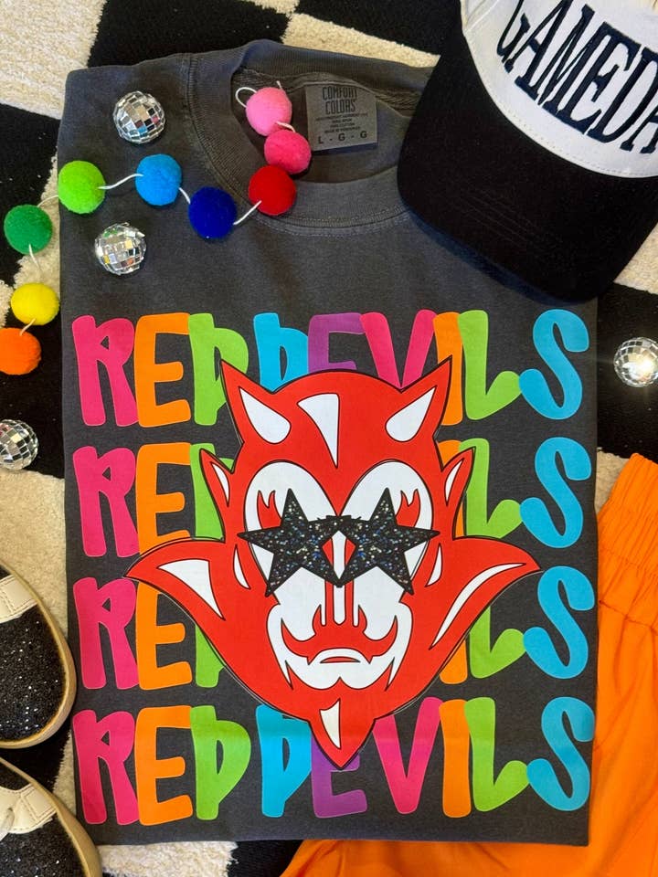 RED DEVILS NEON MASCOT TEE