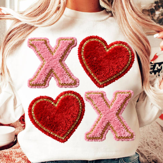 Xoxo Faux Yarn Crochet Valentine's  Day, XOXO Sweater