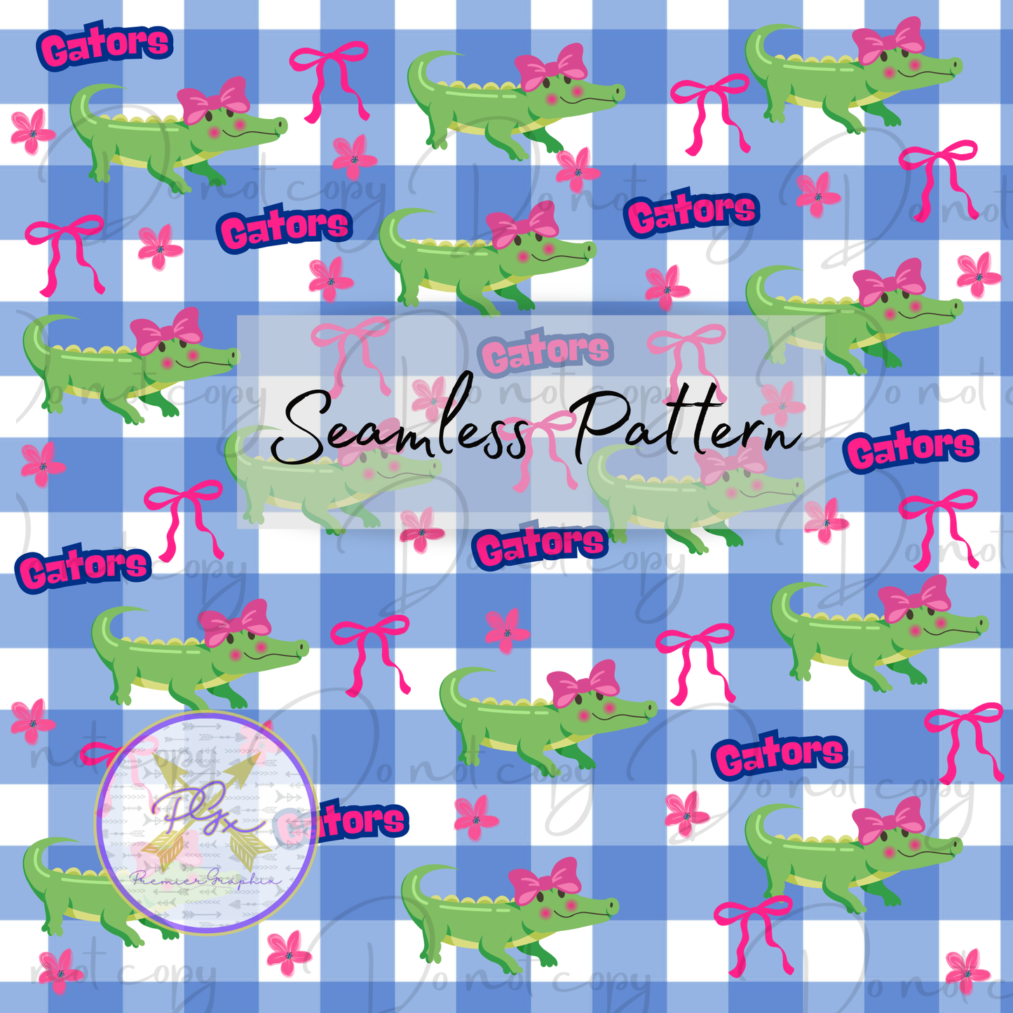 SEAMLESS PATTERN LADY GATOR  DIGITAL DOWNLOAD