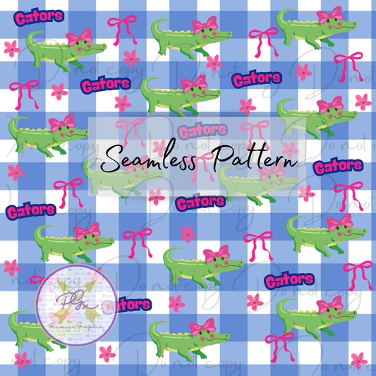 SEAMLESS PATTERN LADY GATOR  DIGITAL DOWNLOAD