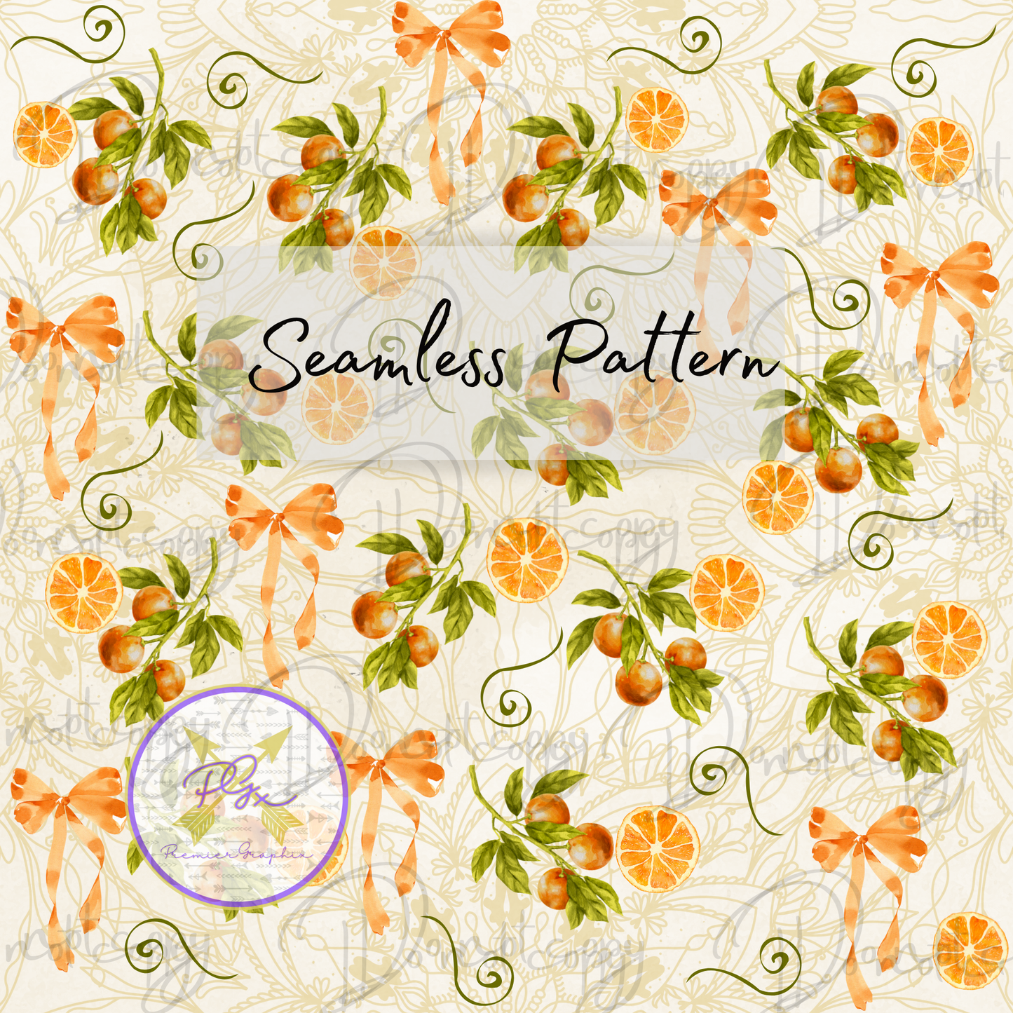 SEAMLESS PATTERN CLASSIC CITRUS DIGITAL DOWNLOAD