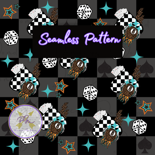 SEAMLESS PATTERN CHECKERED SPADE DIGITAL DOWNLOAD