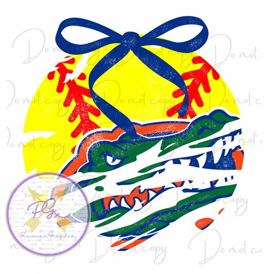 Gator Softball Ribbon Digital Download
